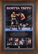 KOSTYA TSZYU, signed print "The Thunder from Down Under - Kostya Tszyu, Undisputed Super Lightweight Champion of the World", framed & glazed, overall 69x99cm.