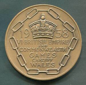 1958 BRITISH COMMONWEALTH GAMES IN CARDIFF, Participation Medal "1958 VI.British Empire and Commonwealth Games, Cardiff, Wales"