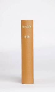 "Wisden Cricketers' Almanack" for 1898, rebound in tan cloth (no wrappers). Fair/G.