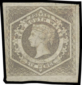 1854-59 Imperforate Large Diadems 6d greyish brown SG 96, margins just touching - at lower-left - to large, unused, Cat &pound;1500.