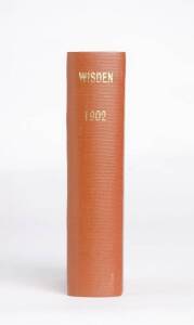 "Wisden Cricketers' Almanack" for 1902, rebound in brown cloth, preserving front wrapper. Fair/G.