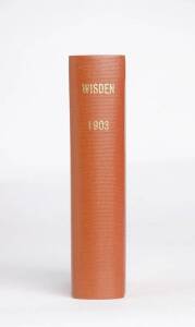 "Wisden Cricketers' Almanack" for 1903, rebound in brown cloth, preserving original wrappers. Fair/G.