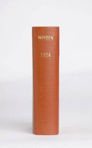 "Wisden Cricketers' Almanack" for 1904, rebound in brown cloth, preserving original wrappers. G/VG.