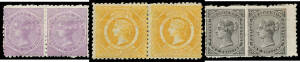 1882-97 Wmk '40' Perf 10 mounted collection with a mint set, also 1d mint block of 4, 2d mint x14 including a pair, 3d mint three blocks of 4, 4d mint x7, 5d mint blocks of 4 & 8 and Re-Entry across 'POSTAGE' used x5 (two perf 'OS/NSW'), 6d mint x11 inclu