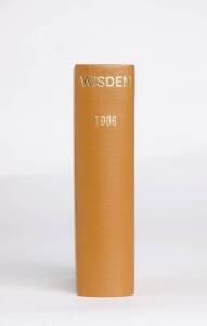 "Wisden Cricketers' Almanack" for 1906, rebound in tan cloth, preserving original wrappers. G/VG.