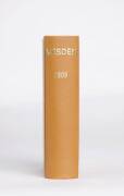 "Wisden Cricketers' Almanack" for 1909, rebound in tan cloth, preserving front wrapper. Fair/G.