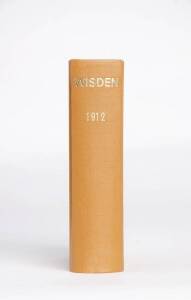 "Wisden Cricketers' Almanack" for 1912, rebound in tan cloth, preserving original wrappers. Fair/G.
