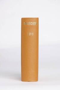 "Wisden Cricketers' Almanack" for 1913, rebound in tan cloth, preserving original wrappers. Fair/G.