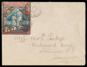 1897 Charity (Consumptives Home) 2/6d SG 281 tied to philatelic cover - minor blemishes - by 'PETERSHAM - 303' duplex & 'NEWTOWN' cds, Cat &pound;225 x2 on cover.