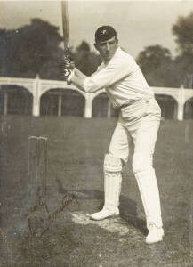 WARWICK ARMSTRONG, signed photograph, window mounted, framed & glazed, overall 34x39cm. [Warwick Armstrong played 50 Tests 1901-21 including 10 as Australian captain. Australian Test Player No.80].