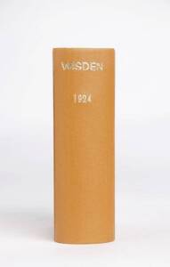 "Wisden Cricketers' Almanack" for 1924, rebound in tan cloth, preserving original wrappers. Fair/G.