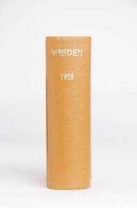"Wisden Cricketers' Almanack" for 1925, rebound in tan cloth, preserving original wrappers. G/VG.