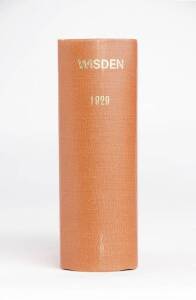 "Wisden Cricketers' Almanack" for 1929, rebound in brown cloth, preserving original wrappers. Fair/G.
