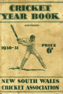 YEAR BOOKS: "New South Wales Cricket Association - Cricket Year Book", range (6) from 1930-31 to 1957-58; "South Australian Cricket Association - Year Book" (15) from 1948-49 to 1963-64; "SACA Official Handbook" for 1963-64 & 1964-65 (2); plus "SACA Crick