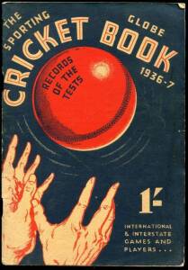 TOUR GUIDES: Range with "The Sporting Globe Cricket Book" for 1936-7 & 1950-51; ABC Cricket Books (18) from 1947-48 to 1980-81; "1946-7 Test Series Souvenir". Fair/Good condition.