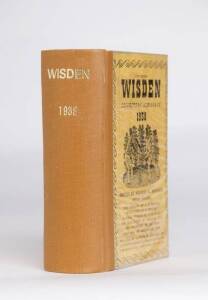 "Wisden Cricketers' Almanack" for 1938, rebound in tan cloth, original wrappers laid down on covers. Fair/G.