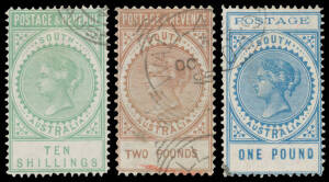 Neat collection on annotated pages with London Printings 1d pair (margins in places), 2d strip of 4 (almost full margins, bleached) & a very fine 6d, First Roulettes to 1/- orange, Second Roulettes to 2/-, good range of small perforated issues including '