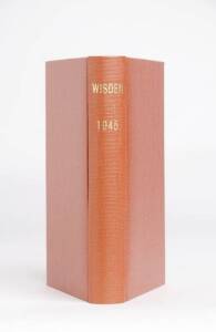 "Wisden Cricketers' Almanack" for 1945, rebound in brown cloth, preserving original buff wrappers. Good condition.