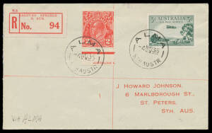 1935-36 Howard Johnson covers including from 'BUCKLEBOO', 'CUDLEE CREEK', 'DARKES PEAK', 'FOREST RANGE', 'GERANIUM', 'GULNARE', 'KILKERRAN' (rated R), 'KULPARA', 'MOORLANDS', 'PINERY' (R), 'SANDY CREEK' (R), 'SWAN REACH', 'TEATREE GULLY' (R), 'THEVENARD' 