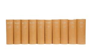 "Wisden Cricketers' Almanack" for 1960-69, all with wrappers laid down on covers. Fair/G.
