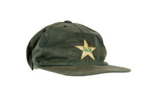 SHOAB AKHTAR'S PAKISTAN&nbsp;CRICKET CAP, baseball-style, green with embroidered Pakistan logo on front, signed inside by Shoab Akhtar. Good match-used condition. [Shoab Akhtar played&nbsp;46 Tests, 163&nbsp;ODIs & 15 T20Is&nbsp;1997-2011].