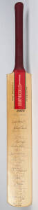 1987-88 PRIME MINISTERS XI v NEW ZEALAND, full size Gray-Nicolls Cricket Bat, signed on front by both teams & umpires, 28 signatures including Allan Border, Dean Jones, Richard Hadlee & Jeff Crowe. G/VG condition.