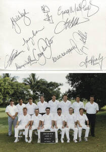 CRICKET PHOTOGRAPHS, interesting collection ex Craig McDermott, includes photos signed by Shane Warne, Alan Donald & 1991 Australian XI. (75 items).