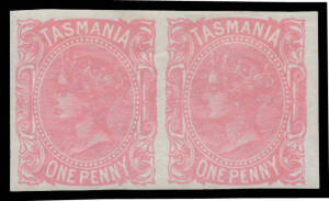 1880-91 Sidefaces 1d pink Imperf Pair SG164a, margins close to large, large-part o.g., Cat &pound;400. Ex VJ Colbeck. BPA Certificate (1968) as the then SG 172var.