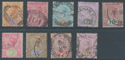 1892-99 Tablets ½d to £1 SG 216-225 complete, Cat £600. Ex VJ Colbeck. (10) - 2