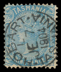 1903 Sidefaces Typo in Melbourne 9d blue with the Watermark Sideways BW #T65Aaa (SG 242c), a trifle aged, Hobart cds of JE7/1904, undercatalogued at $75 (£160).