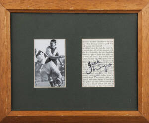 FOOTBALL AUTOGRAPHS, nice collection including Carji Greeves (1st Brownlow Medalist); Roy Cazaly, Jack Dyer, Tony Lockett, Laurie Nash, Bob Pratt, Kevin Bartlett, Royce Hart, Ron Barassi & Alex Jesaulenko. (34 items).