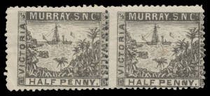 MURRAY RIVER STEAM NAVIGATION COMPANY: &frac12;d black x10 including two horizontal pairs, a few faults, most with full unmounted o.g. Ex Brussels Find. (10)