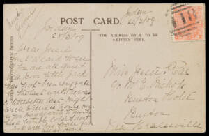 BARRED NUMERALS: Album of mostly Postal Cards & PPCs with an apparently all-different collection, some CDS & PPC interest, many attractive &/or scarce "ties" including '418' & manuscript "Jordan/25.2.09", '680' & 'GHERINGHAP' cds, 'MCC/65' & 'BULN BULN EA