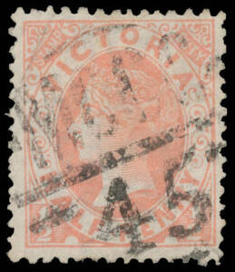 BARRED NUMERALS: 'MCCC/45' of Vectis East (1) good obvious strike on Naish &frac12;d pink. Rated RRRRR. PO 7.7.1883; closed 1.10.1889. [Wimmera: 12km W of Horsham. Freeman & White state "Known on postal card, and one stamp"]