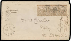 Commercial mail comprising 1885 with CofGH 2d strip of 3 with untidy cancels & 'MORIJA' cds, 1901 'MAFETENG' to "Tent No 35/POW/Broadbottom Camp/St Helena", 1903 CofGH 1d on 1½d Postal Card 'LERIBE' to France, 1908 CofGH ½d Postal Card 'MASERU' to 'MORIJA