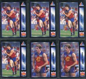 1987-96 duplicated range of Fitzroy cards in album (374); plus 2004-12 large accumulation of AFL Herald Sun base sets.