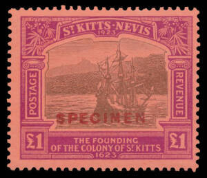 ST KITTS: 1923 Tercentenary ½d to £1 SG 48-60 complete with 'SPECIMEN' Overprint, Cat £800. (13)