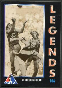 1994-2000 football cards in 3 albums, noted 1994 Dynamic "AFL Players Choice" [125] x 3 sets; 1995 Coca-Cola "Team Classics" [16] x 3 sets; 1995 Pizza Hut "Club Ten" [9]; 1995 Select "AFL Sensation" [64]; 1995 Select "Series 2" [200] x 2 sets; 1998 Select