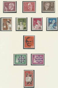 Heavy Safe hingeless albums with 1960-80 issues for West Germany and West Berlin both about 95% complete including M/Ss, unmounted. (100s)