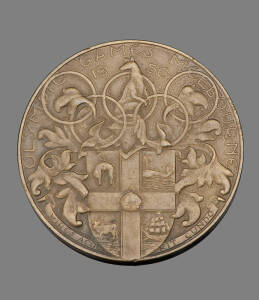 1956 Melbourne, XVI Summer Olympics OFFICIAL PARTICIPATION MEDAL, in bronze. VG condition
