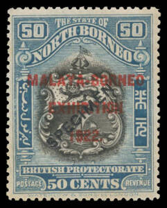 NORTH BORNEO: 1922 Malaya-Borneo Exhibition 1c to 50c SG 253-275 complete with 'SPECIMEN' Overprint, a small small defects & minor hinge remainders, Cat £475. (14)