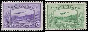 1935 Bulolo Airmails £2 bright violet & £5 bright emerald, well centred, unmounted, Cat £1100 (mounted).