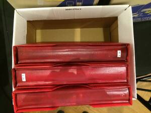 Three expensive KaBe hingeless albums for issues to 2003, with slipcases. Bargain! (3 albums)