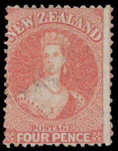 1864-71 Perf 12½ at Auckland 4d rose SG 119, very lightly cancelled, Cat £250.