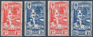 1931 Smiling Boys 1d+1d & 2d+1d SG 546-7, two sets, unmounted, Cat &pound;300+ (mounted). (4)