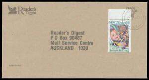 1996 Health (Road Safety) 40c Teddy Bear sheet stamp CP #T68a tied to local Readers Digest cover by 'AUCKLAND/18JN96/NZ' cds, Cat &pound;900 used but worth a large premium for being on cover.