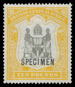 1897-1900 Redrawn Arms 1d to £10 SG 43-52 plus 1901 New Colours 1d 4d & 6d SG 57d-58 all with 'SPECIMEN' Overprint, a few trivial blemishes, large-part o.g. & most are lightly mounted, Cat £815. (14)