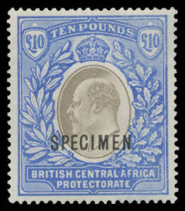 1903-04 KEVII 1d to &pound;10 SG 59-67 all with 'SPECIMEN' Overprint, the &pound;10 with slightly aged gum otherwise fine to very fine, most are lightly mounted, Cat &pound;925. (10)