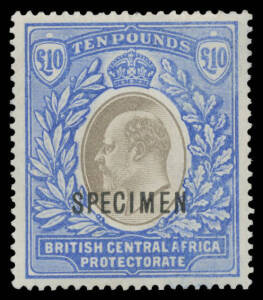 1903-04 KEVII 1d to £10 SG 59-67 all with 'SPECIMEN' Overprint, the £10 with slightly aged gum otherwise fine to very fine, most are lightly mounted, Cat £925. (10)