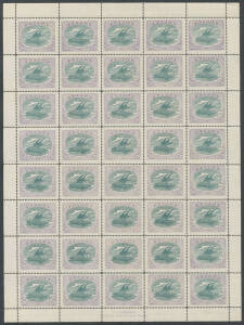 1916-31 Bicolours complete sheets of 40 comprising Harrison Printings &frac12;d SG 93a, 1d SG 94c, 2d SG 96 x2, 2&frac12;d SG 97, and Ash Printings 2d SG 96, also 'ONE PENNY' on &frac12;d yellow-green SG 106w, unmounted. Ex Dr Donald DeLong. [Notes of varieties included] (7 s